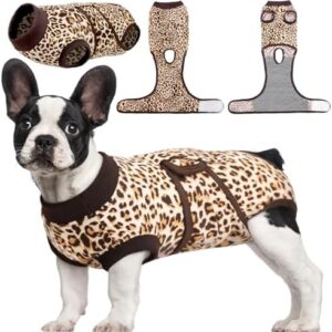 Kuoser Dog Surgery Recovery Suit, Recovery Suit for Female Male Dogs, Dog Onesie After Surgery Spay Neuter, Anti-Licking Pet Surgical Recovery Snugly Suit, Bodysuit for Abdominal Wounds Skin Disease