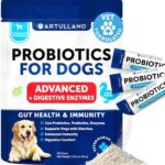 Probiotic Powder for Dogs - Support Gut Health, Itchy Skin, Allergies, Immunity, Yeast Balance - Dog Probiotics and Digestive Enzymes with Prebiotics - Reduce Diarrhea, Gas - 30 Probiotic Sticks