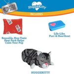 Pets Know Best HuggieKitty Cuddly Cat Toy, Soothing Sound & Warmth Help Relax & Comfort Your Pet- Purr & Heartbeat, Heating Pack- Grey - Image 6