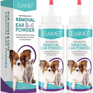 Dog Ear Cleaner - Removal Ear Powder for Pets,Dog Ear Infection Treatment,Supports Infection Prone Ears, Ear Odor in Pets (2PC Ear Powder)