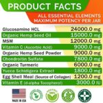 Hemp Chews for Dogs - Glucosamine Chondroitin for Dogs Joint Pain Relief with Hemp Oil, Hip & Joint Supplement Dogs, MSM Turmeric for Dogs Mobility, Dog Joint Supplement, Hemp Dog Treats Joints Health - Image 3