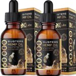 Buster's Organic Hemp Oil Large 60 Milliliters 2Pack 4Month Supply for Dogs Cats Max Potency Made in USA Omega Rich 3 6 and 9 Hip and Joint Health, Natural Relief, Calming
