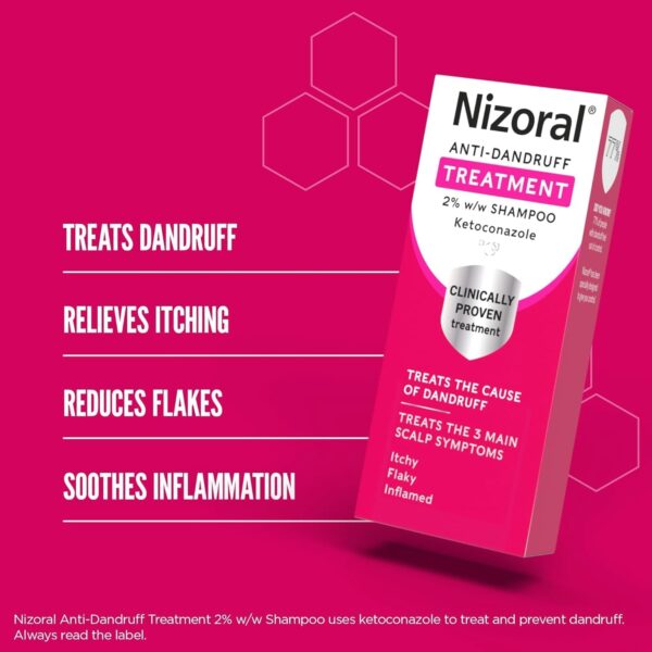 Nizoral Anti-Dandruff Treatment Shampoo, Treats and Prevents Dandruff, Clinically Proven to Control Itchy & Flaky Scalps, Contains Ketoconazole, 1 x 60ml  Amazon.co.uk Beauty - Image 3