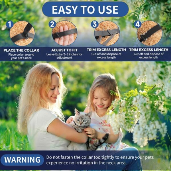 4 Pack Flea Collar for Cats, 32 Months Flea and Tick Prevention for Cats, Waterproof Cat Flea Collar, Natural Cat Flea and Tick Treatment, Adjustable Flea and Tick Collar for Cats Kittens(4 Colors) - Image 7