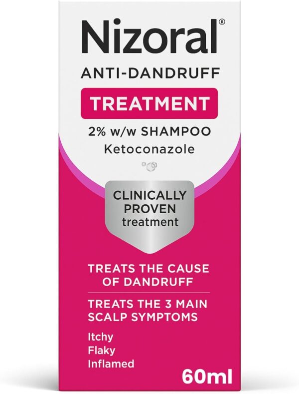 Nizoral Anti-Dandruff Treatment Shampoo, Treats and Prevents Dandruff, Clinically Proven to Control Itchy & Flaky Scalps, Contains Ketoconazole, 1 x 60ml  Amazon.co.uk Beauty