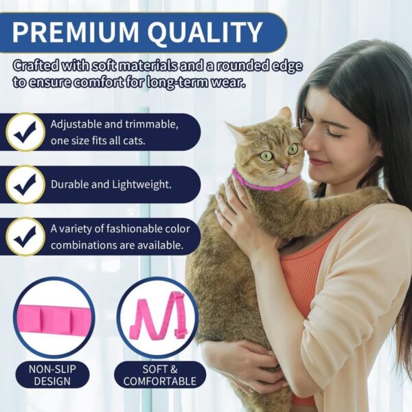 4 Pack Flea Collar for Cats, 32 Months Flea and Tick Prevention for Cats, Waterproof Cat Flea Collar, Natural Cat Flea and Tick Treatment, Adjustable Flea and Tick Collar for Cats Kittens(Pink&Purple) - Image 4