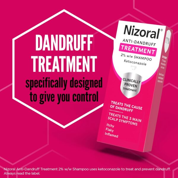 Nizoral Anti-Dandruff Treatment Shampoo, Treats and Prevents Dandruff, Clinically Proven to Control Itchy & Flaky Scalps, Contains Ketoconazole, 1 x 60ml  Amazon.co.uk Beauty - Image 2
