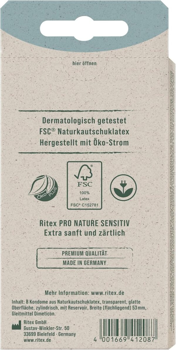 Ritex Pro Nature Sensitive Condoms - Naturally Extra Moist - Sustainable Fair Made in Germany, Pack of 16  Amazon.de Health & Personal Care - Image 12